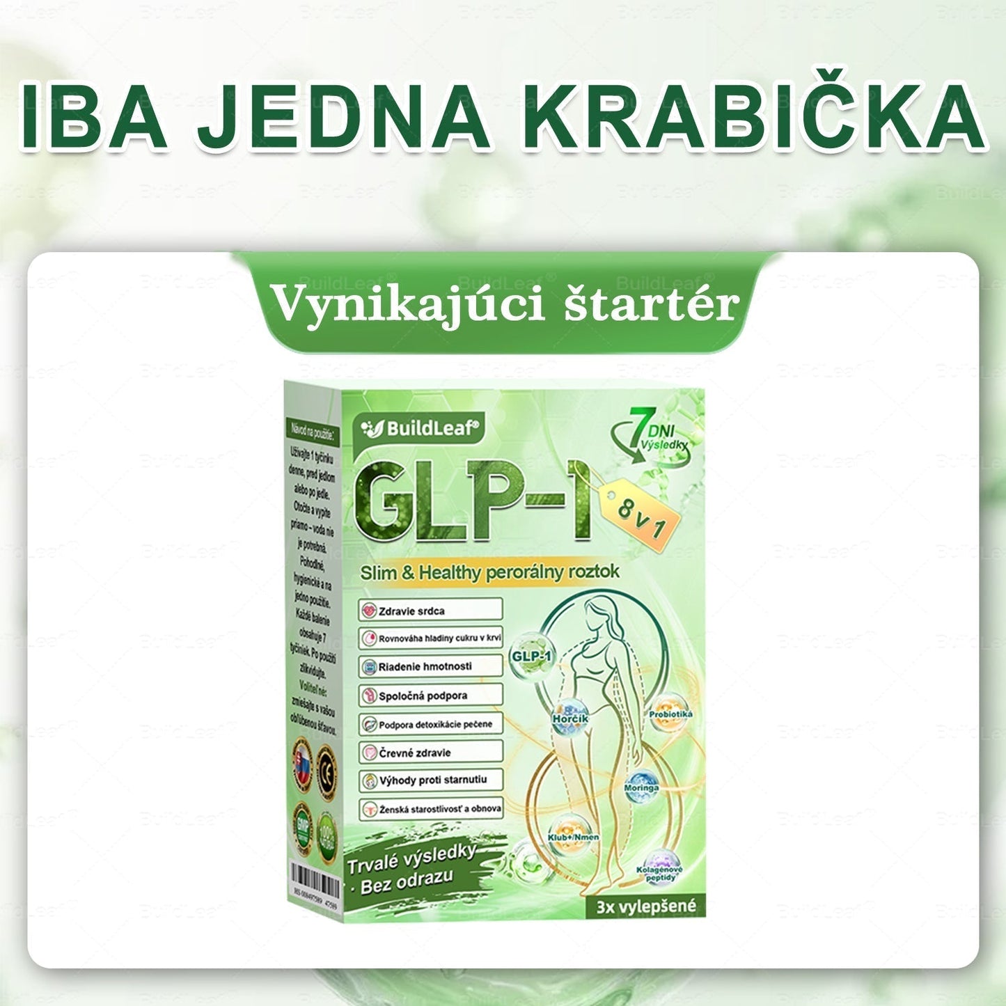 🧑‍⚕️🧑‍⚕️BuildLeaf® GLP-1 8-v-1 Fit & Vital Perorálny Roztok (Len raz denne, viditeľné zmeny už za 7 dní) Pre obezitu, kardiovaskulárne ochorenia, cukrovku, spánkové apnoe, zdravie čriev, problémy s kĺbmi a ďalšie