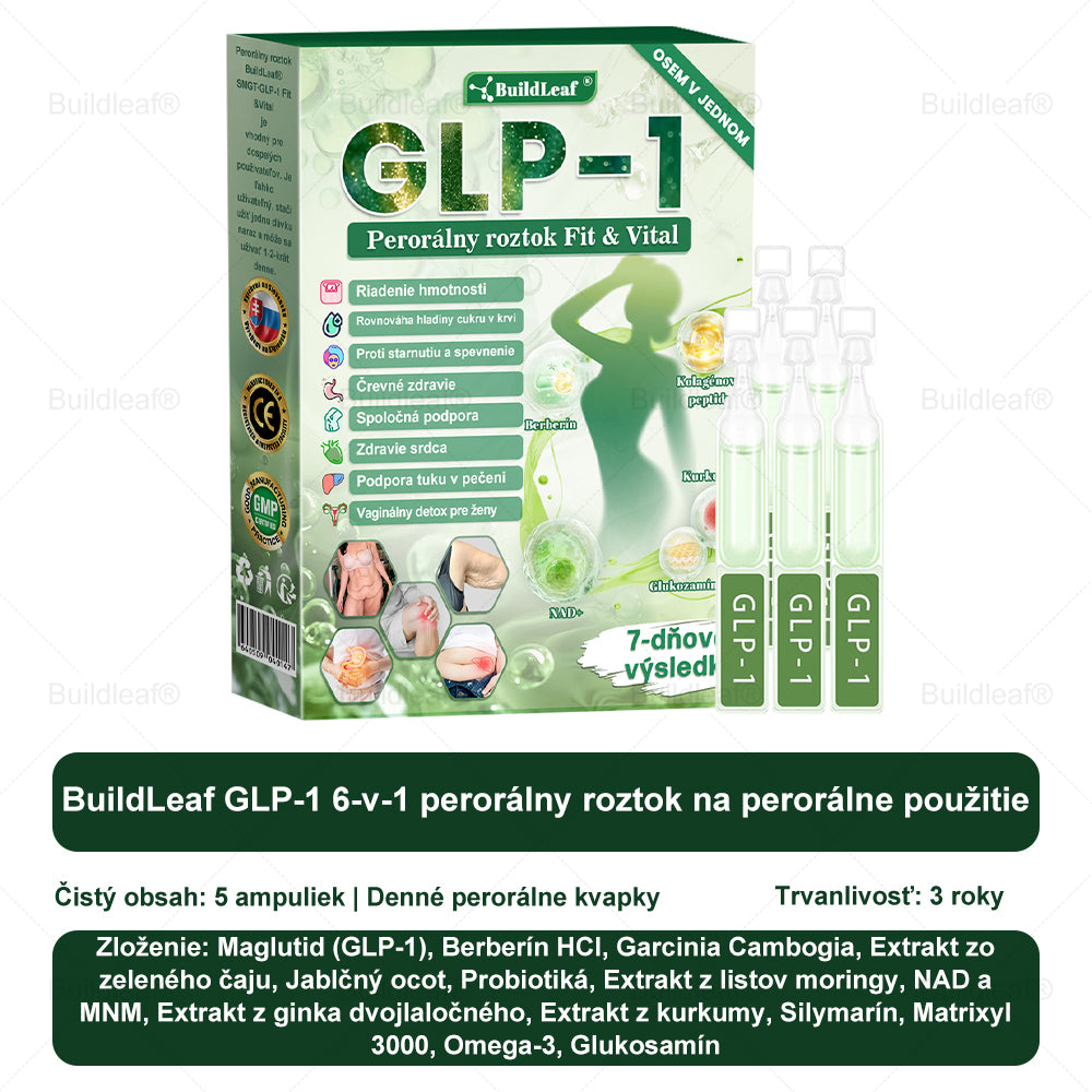 🍏🍏🍏BuildLeaf® GLP-1 6-v-1 Fit & Vital Perorálny Roztok ✅ (Len raz denne, viditeľné zmeny už za 7 dní) Pre obezitu, kardiovaskulárne ochorenia, cukrovku, spánkové apnoe, zdravie čriev, problémy s kĺbmi a ďalšie